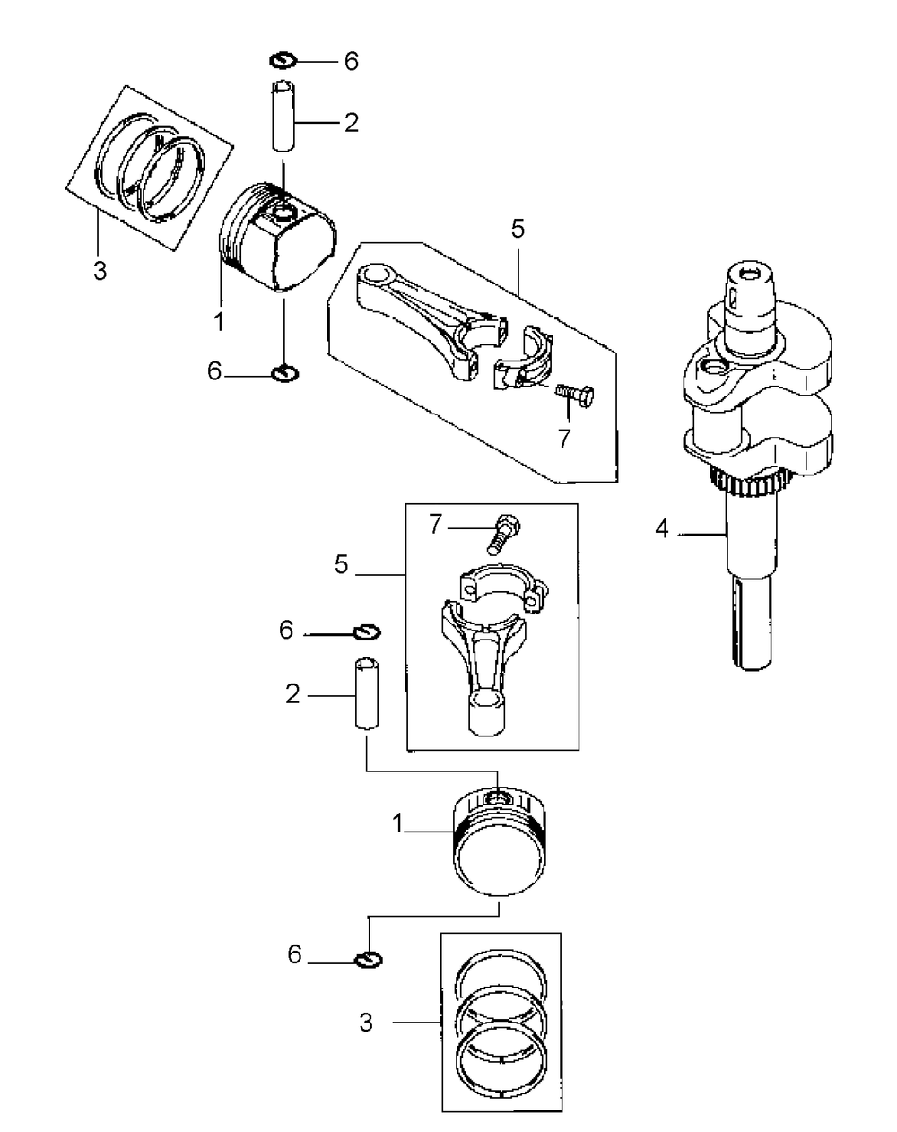 Fh381v-As22 Piston And Crankcase Diagram and Parts List for G1332 55AI5GMQ750-WAM Cub Cadet Lawn Mower